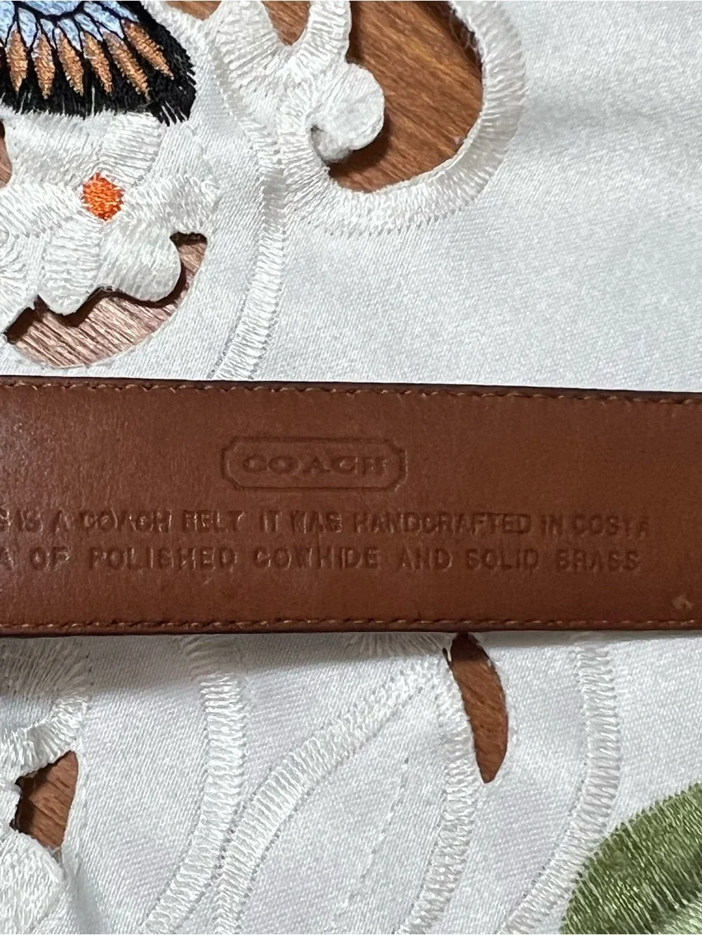 Coach women’s Dark Brown Leather Belt with Brass Buckle size 32